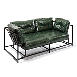 Диван Лофт Натуральная Винтажная кожа Зеленый Two Seat Encounter Leather Sofa варинант исполнения - 3 | Loft Concept в Сочи