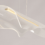 Люстра линейная с прозрачным волнообразным плафоном Wave Line варинант исполнения - 9 | Loft Concept в Сочи