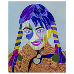 Картина с вышивкой Портрет wall panel People with the yellow ear 3 варинант исполнения - 3 | Loft Concept в Сочи