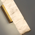 Бра с цилиндрическим плафоном из белого алебастра на прямоугольном основании Латунь Cryptocrystalline Stone варинант исполнения - 3 | Loft Concept в Сочи