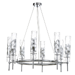 Люстра подвесная круглая с 8-ю цилиндрическими плафонами из стекла LIAISON варинант исполнения - 1 | Loft Concept в Сочи