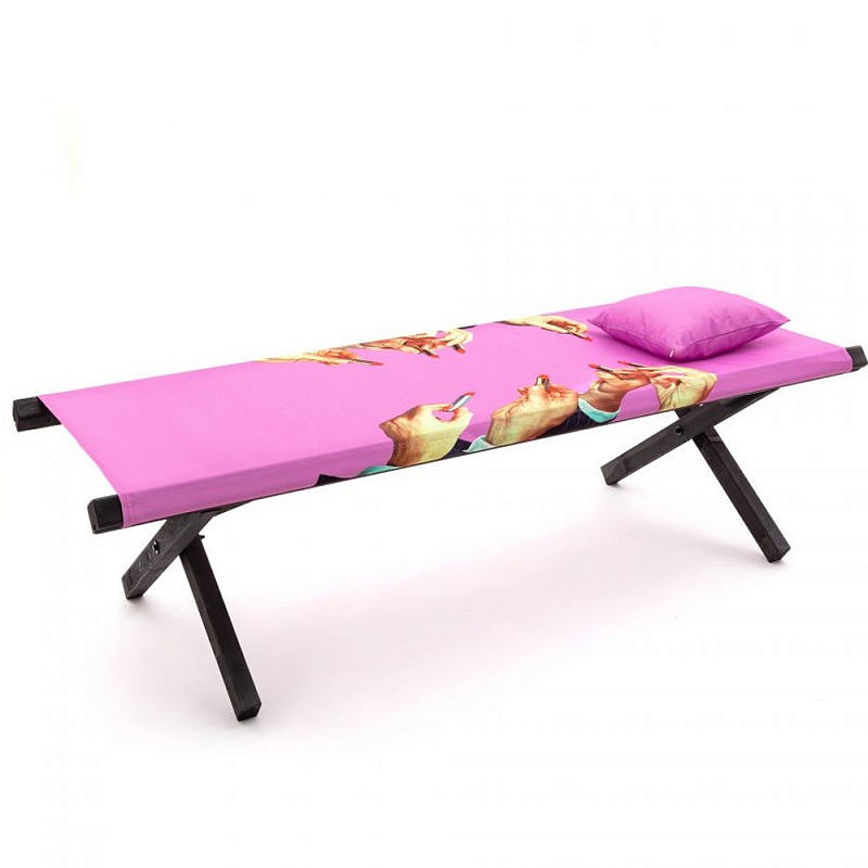 Шезлонг Seletti Poolbed Lipstick Pink Розовый Черный в Сочи | Loft Concept 