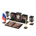 Настольный письменный набор из креноида и змеевика на бронзовых ножках Marble Accessory варинант исполнения - 2 | Loft Concept в Сочи