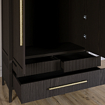 Шкаф платяной Primo с выдвижными ящиками шпон Темный орех варинант исполнения - 5 | Loft Concept в Сочи