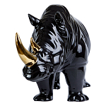 Статуэтка черный носорог с золотыми рогами Golden Horned Black Rhino варинант исполнения - 2 | Loft Concept в Сочи