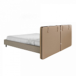 Кровать двуспальная серая с изголовьем из экокожи и ткани Modern Look варинант исполнения - 2 | Loft Concept в Сочи