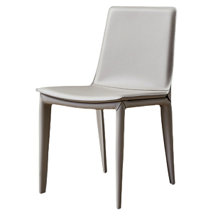 Стул с кожаной обивкой Elbert Chair White Белый