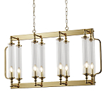 Люстра прямоугольная с 8-ю стеклянными плафонами цилиндрической формы Jeanette варинант исполнения - 1 | Loft Concept в Сочи