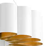 Люстра круглая фактурная в сочетании белого и золотого цвета Wide Stripes of Ribbon варинант исполнения - 1 | Loft Concept в Сочи