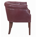 Кресло низкое из натуральной кожи на 4-х деревянных ножках из массива бука Chloe Leather Armchair vine варинант исполнения - 2 | Loft Concept в Сочи