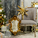 Зеркало настенное в ажурной раме золотого цвета с эффектом старины Classic Ornament Mirror варинант исполнения - 2 | Loft Concept в Сочи