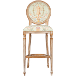 Барный стул из массива бука светло-зеленый с растительным орнаментом Raffael Angel Green Bar stool варинант исполнения - 1 | Loft Concept в Сочи