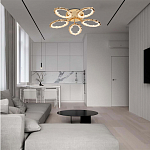 Потолочная люстра с 5-ю светодиодными лампами с золотистым каркасом Ring of Fire варинант исполнения - 1 | Loft Concept в Сочи