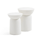 Приставной столик белого цвета Tori варинант исполнения - 4 | Loft Concept в Сочи