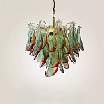 Люстра стеклянная с зелеными лепестками Green Leaf Fall варинант исполнения - 3 | Loft Concept в Сочи