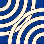 Дизайнерская плитка с узором Круги синяя варинант исполнения - 2 | Loft Concept в Сочи