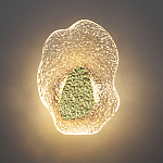 Бра с рельефным волнообразным стеклянным плафоном и вставкой из мрамора Liquid Stone варинант исполнения - 4 | Loft Concept в Сочи