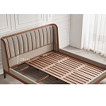 Кровать двуспальная с мягким изголовьем Moon Walnut Bed варинант исполнения - 9 | Loft Concept в Сочи
