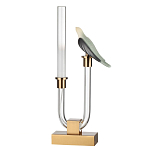 Настольная лампа с прозрачной трубкой и декоративной фигуркой птицы на бронзовой подставке Ganthea варинант исполнения - 1 | Loft Concept в Сочи