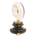 Часы настольные бронзовые из натуральных камней Мрамор и Змеевик Stone Clock варинант исполнения - 5 | Loft Concept в Сочи