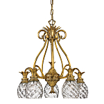 Люстра цвета латунь с 5-ю плафонами из рельефного стекла в форме ананаса Hinkley варинант исполнения - 1 | Loft Concept в Сочи