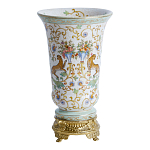 Ваза из фарфора на бронзовом основании Turquoise Blooming Garden варинант исполнения - 1 | Loft Concept в Сочи