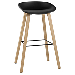 Барный стул на ножках из натурального дерева Boras Black варинант исполнения - 1 | Loft Concept в Сочи