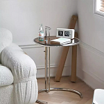 Дизайнерский журнальный стол круглый на стальном каркасе Fahek варинант исполнения - 1 | Loft Concept в Сочи