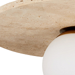 Потолочный светильник из травертина с плафоном из белого матового стекла Marble Glow варинант исполнения - 1 | Loft Concept в Сочи