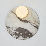 Бра круглое с каменным основанием и плафоном из стекла Shaw Marble Lighting варинант исполнения - 1 | Loft Concept в Сочи