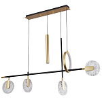 Линейная металлическая геометрическая люстра Geometry Crystal Linear Chandelier варинант исполнения - 1 | Loft Concept в Сочи