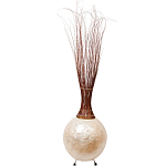 Торшер из перламутра на металлическом каркасе Indonesian Comet варинант исполнения - 3 | Loft Concept в Сочи