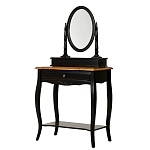 Трельяж черный из массива березы с зеркалом и ящиком Vintage варинант исполнения - 1 | Loft Concept в Сочи