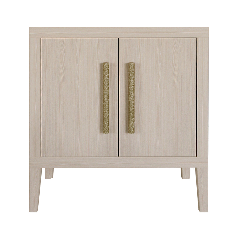 Тумбочка Primo с дверцами шпон Светлый дуб Древесина Золотой в Сочи | Loft Concept 