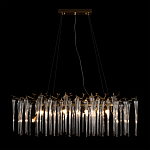 Люстра подвесная прямоугольная с бронзовыми акцентами и прозрачными стеклянными каплями Droplet Chandelier варинант исполнения - 2 | Loft Concept в Сочи