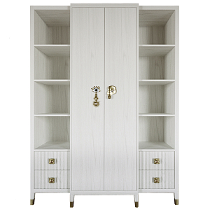 Большой шкаф с витриной Elsa Dreams White