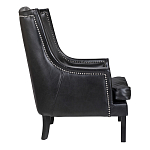 Кресло из натуральной кожи на 4-х деревянных ножках из массива бука Daniel Leather Armchair black варинант исполнения - 2 | Loft Concept в Сочи