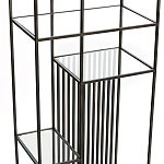 Стеллаж из металла и стекла Menzie Black Stripes Metal Rack варинант исполнения - 3 | Loft Concept в Сочи