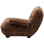 Кресло без подлокотников коричневое ну круглых деревянных ножках Loup Plush Armchair Brown варинант исполнения - 2 | Loft Concept в Сочи