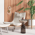 Бра с белым плафоном в форме восьмерки и круглым основанием Luke Lampco Tracer Lamp варинант исполнения - 6 | Loft Concept в Сочи