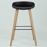 Барный стул на ножках из натурального дерева Boras Black варинант исполнения - 3 | Loft Concept в Сочи