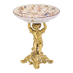 Чаша с цветочным орнаментом на ножке в виде бронзового ангела Eden Garden варинант исполнения - 1 | Loft Concept в Сочи