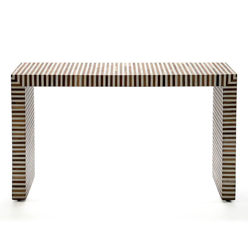 Консоль Дизайнерская Stripes Console Beige ivory ( слоновая кость ) Коричневый в Сочи | Loft Concept 