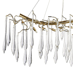 Линейная люстра с хрустальными подвесками в виде капель Droplet Crystal Gold Linear Chandelier 12 варинант исполнения - 2 | Loft Concept в Сочи