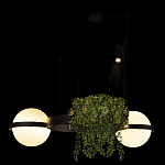 Подвесной светильник с 2-мя шарообразными плафонами и цилиндрическим спотом Light of Еyes варинант исполнения - 5 | Loft Concept в Сочи