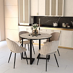 Стол обеденный раздвижной со столешницей бежевый мрамор Magali варинант исполнения - 4 | Loft Concept в Сочи