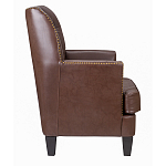 Кресло из натуральной кожи c мягкими подлокотниками на 4-х деревянных ножках из массива бука Joseph Armchair brown варинант исполнения - 2 | Loft Concept в Сочи