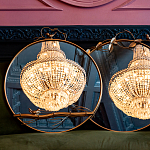 Зеркало настенное в раме золотого цвета с декором птица на ветке Mirror Portal варинант исполнения - 3 | Loft Concept в Сочи