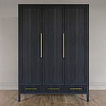 Большой Шкаф Primo Черный дуб с 3 дверьми и 3 выдвижными ящиками варинант исполнения - 1 | Loft Concept в Сочи