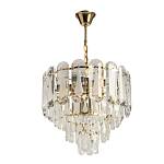 Люстра многоярусная с овальными прозрачными подвесками 36 см Harmonica варинант исполнения - 2 | Loft Concept в Сочи